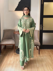 3PC Pistachio Embroidered