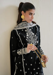 3PC Black Dilbar Embroidered