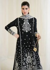 3PC Black Dilbar Embroidered