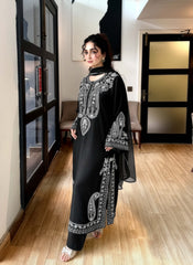 3PC Alize Black Embroidered