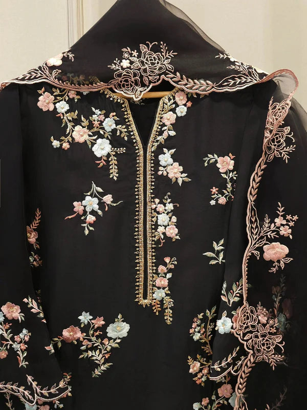 Haniya Black  Embroidered 3pc