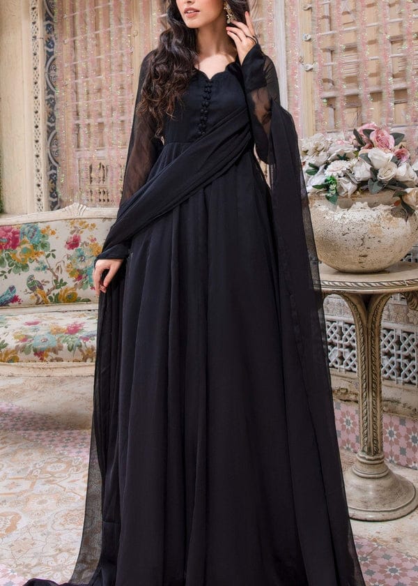 JET BLACK FROCK 2PC  STITCHED