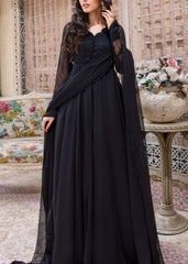 JET BLACK FROCK 2PC  STITCHED