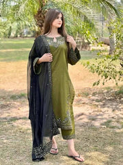 Ezzah 3Pc Lawn Embroidered
