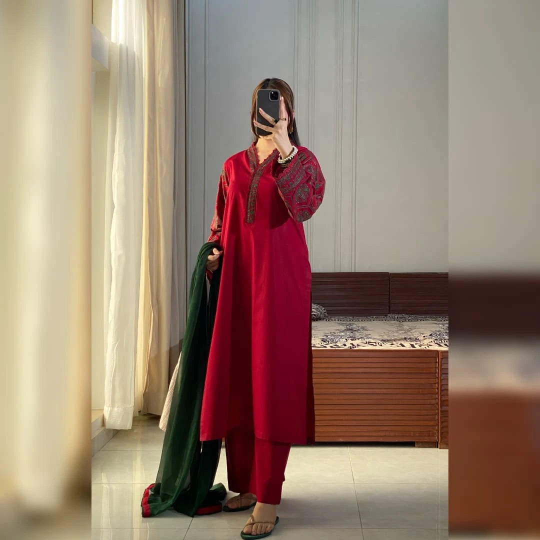 Abroo Maroon 3PC