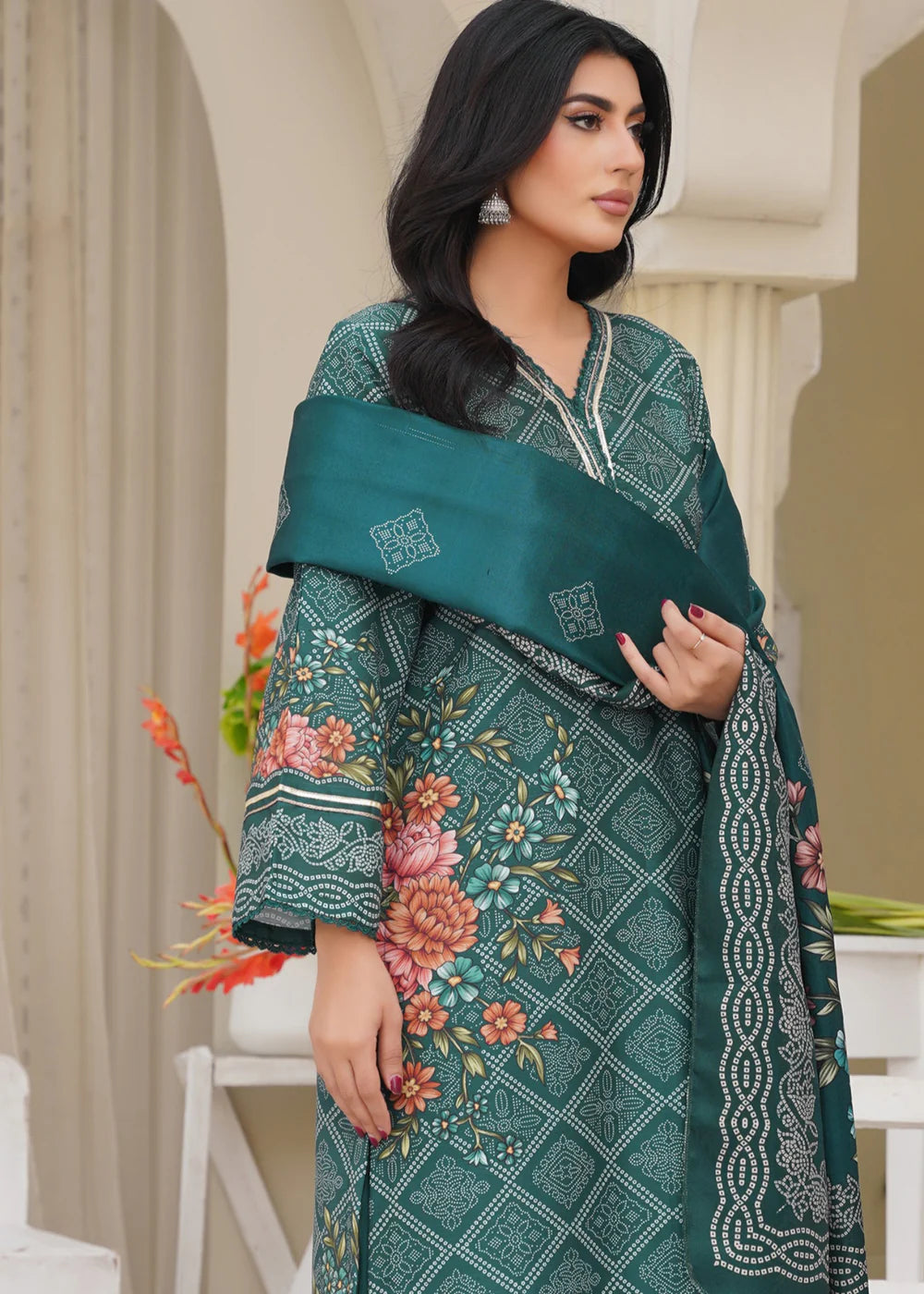 3PC Pine Green Kurta