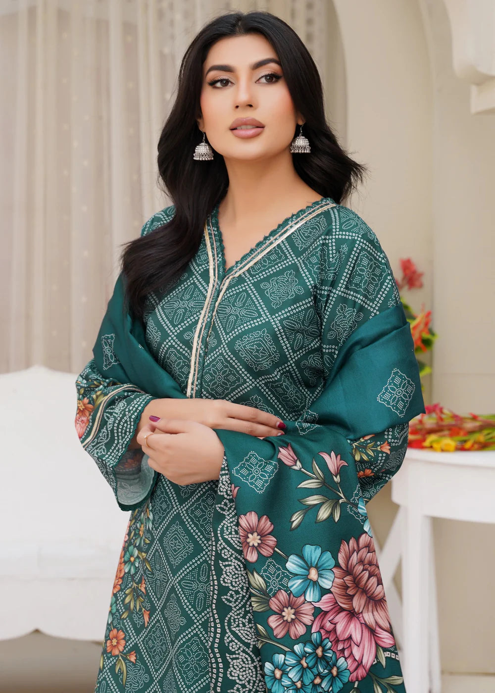 3PC Pine Green Kurta