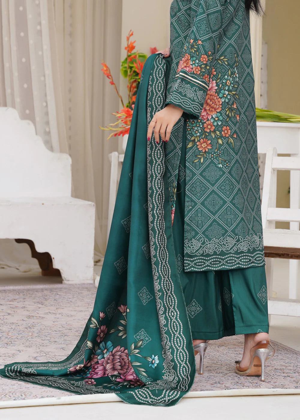 3PC Pine Green Kurta