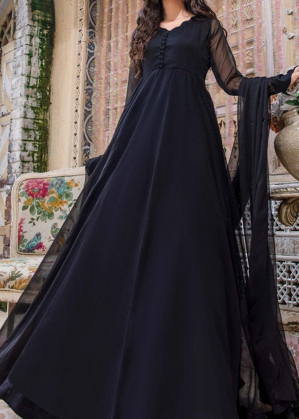 JET BLACK FROCK 2PC  STITCHED