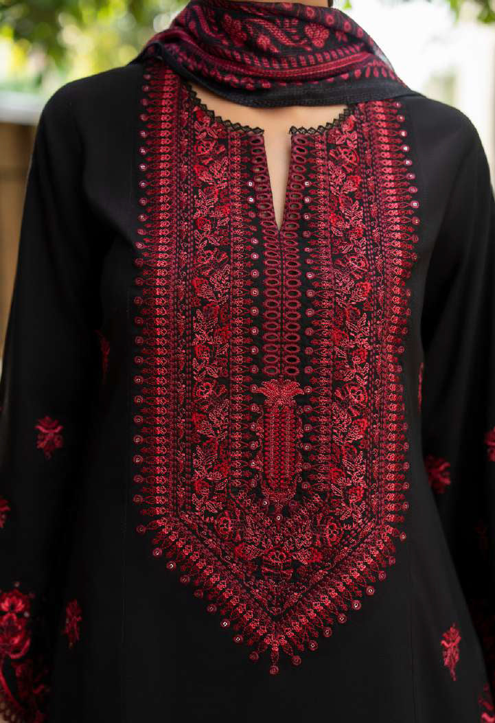 Red Scarlet 3 Pc Stitched