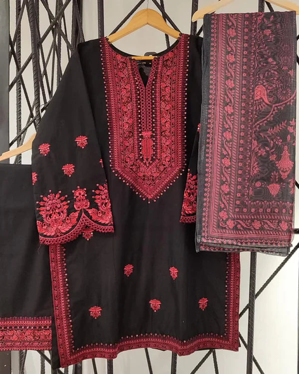 Red Scarlet 3 Pc Stitched