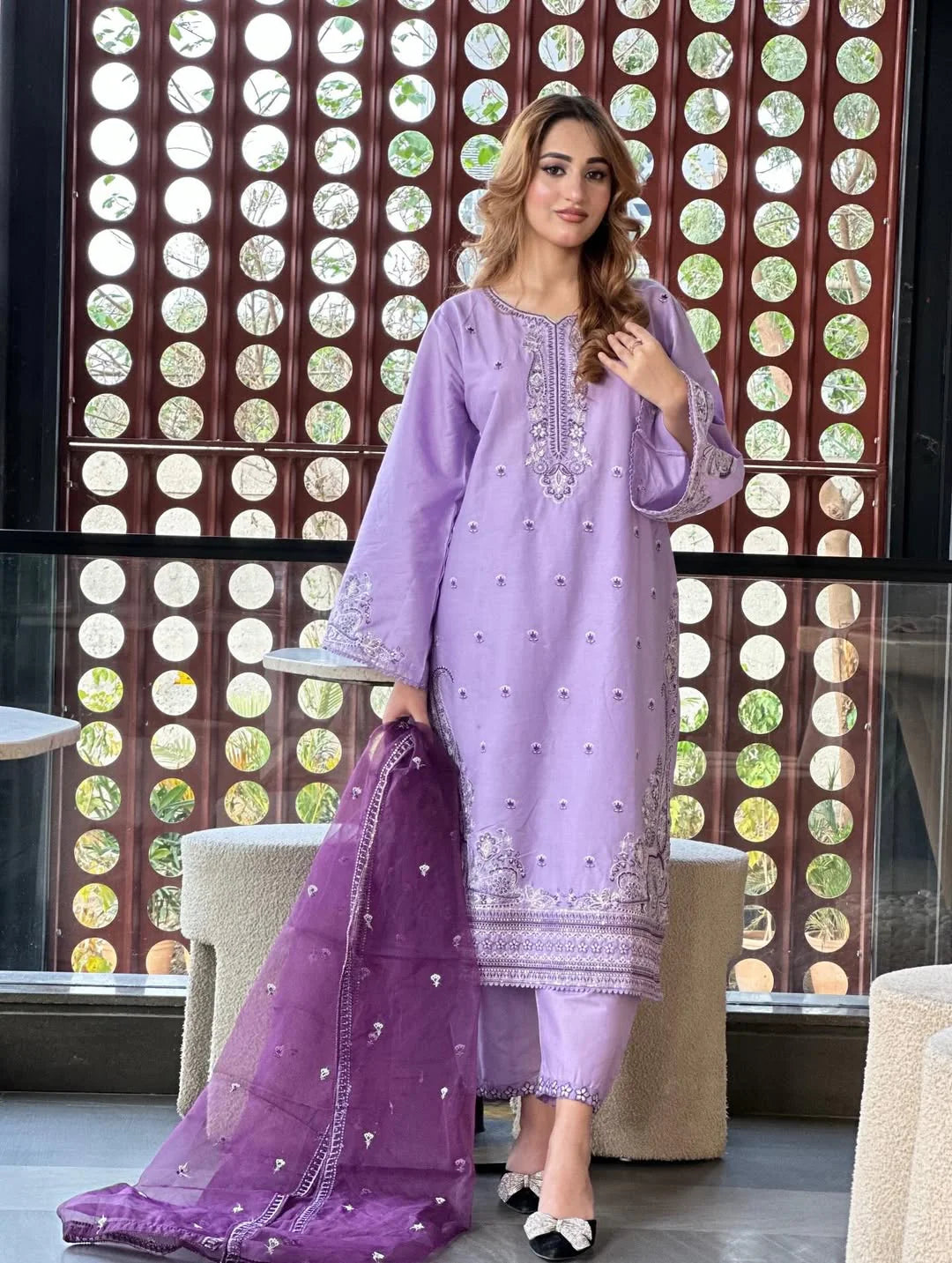 3PC Afifa Embroidered