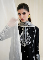 3PC Black Dilbar Embroidered