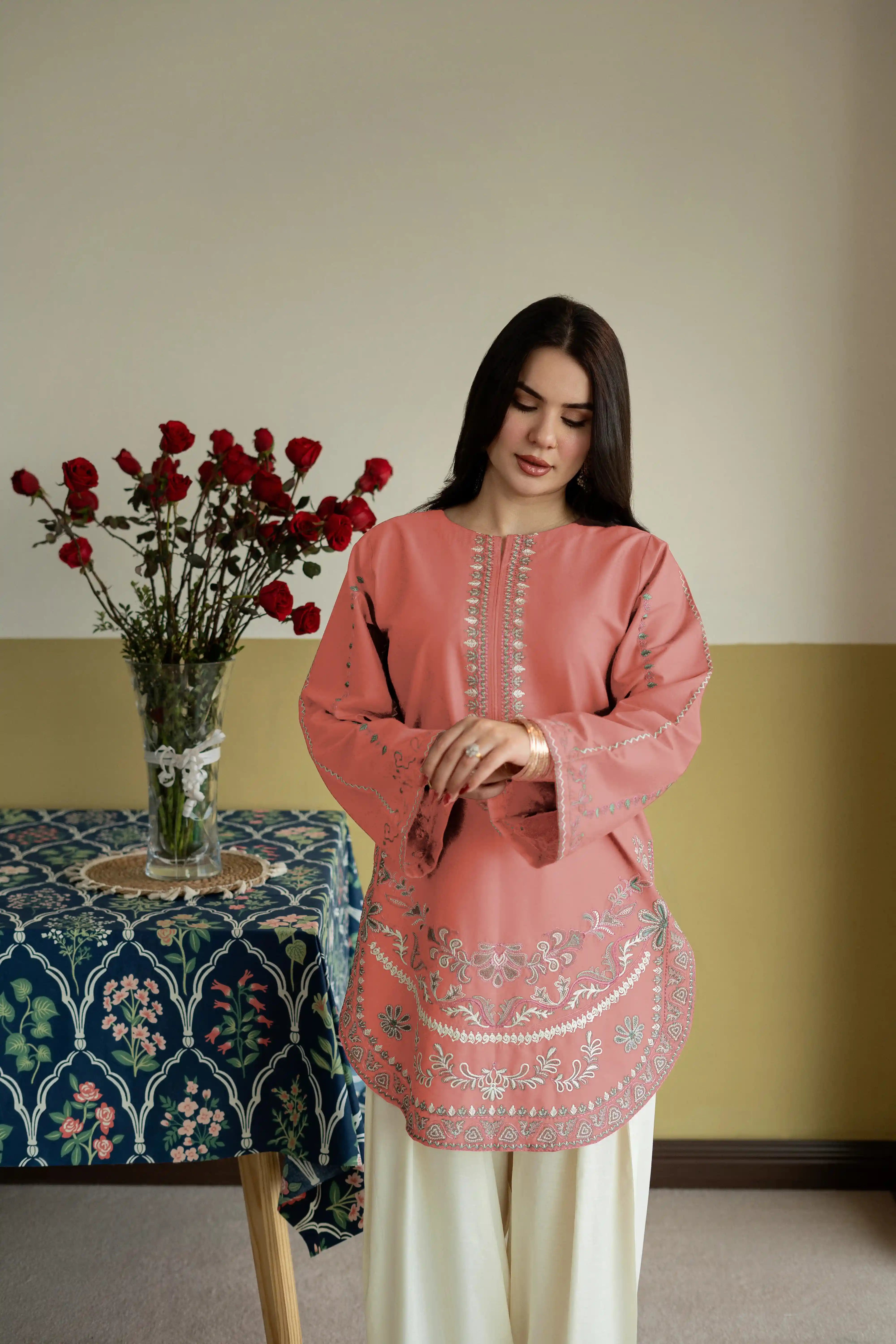 2Pc Eliza Embroidered