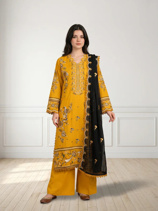 3Pc Gul naaz Embroidered